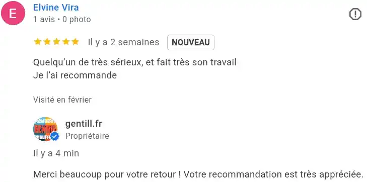 Avis client google