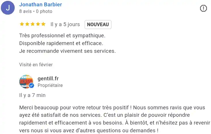 Avis client google