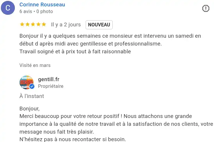 Avis client google