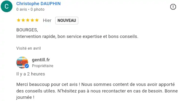 Avis client google