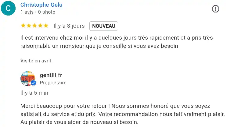 Avis client google