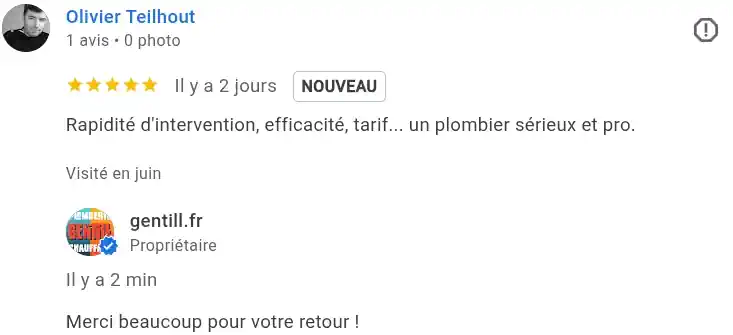 Avis client google