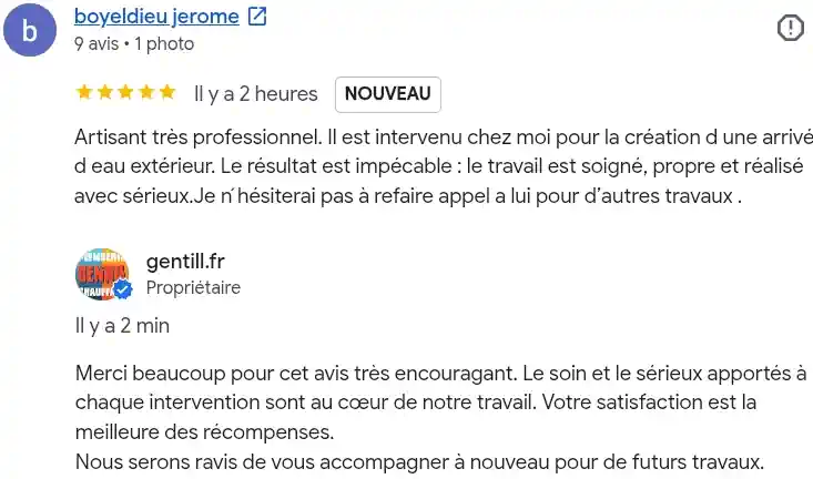 Avis client google