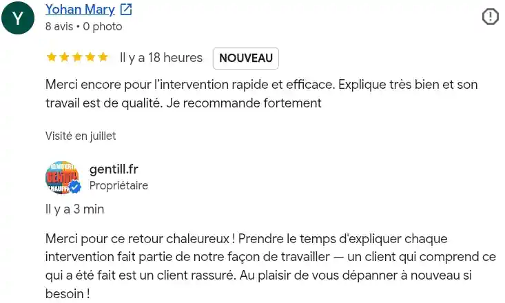 Avis client google