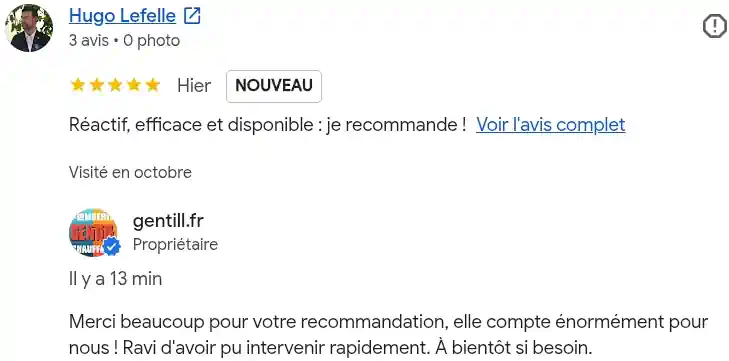 Avis client google